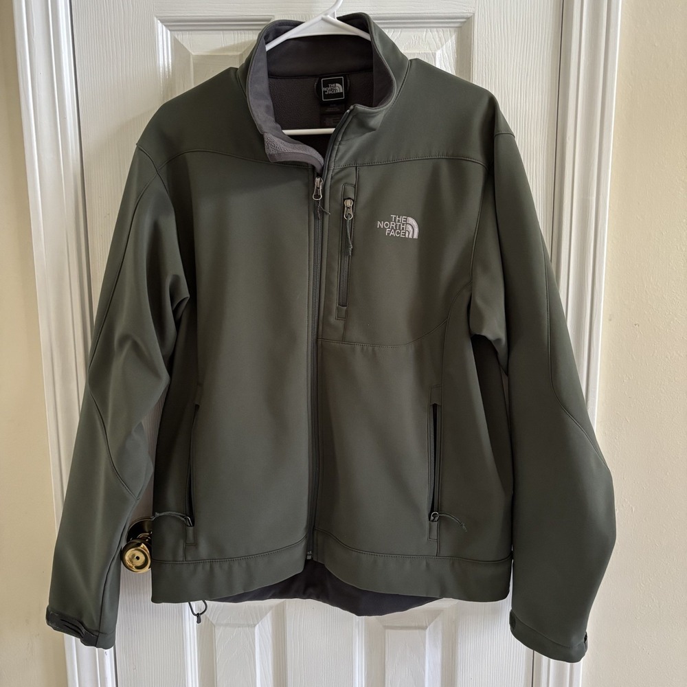The North Face Apex Bionic Jacket Softshell Men's Medium Olive Green Zip M
